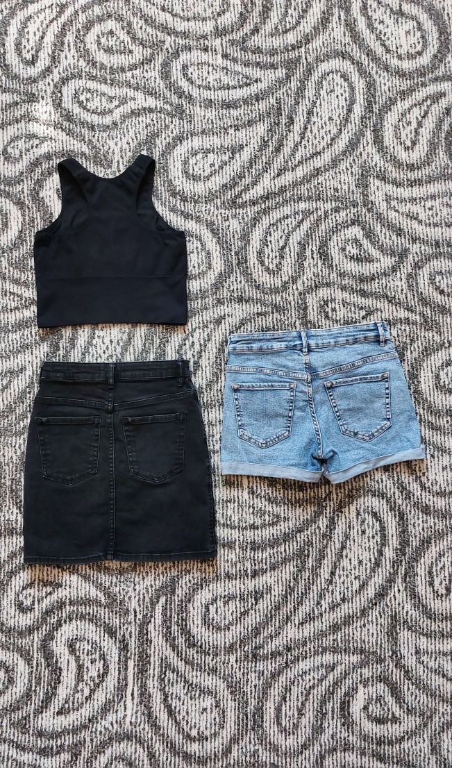 Топ H&m,юбка,спідниця Zara,шорты,шорти Mango,р.XS-S(34),40,25