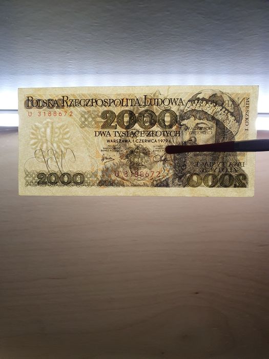 Banknot 2000 zlotych Seria U  1979 r