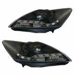 Reflektory Lampa kpl Diody Tuning Black Czarne Ford Focus mk2 Lift 2008-10