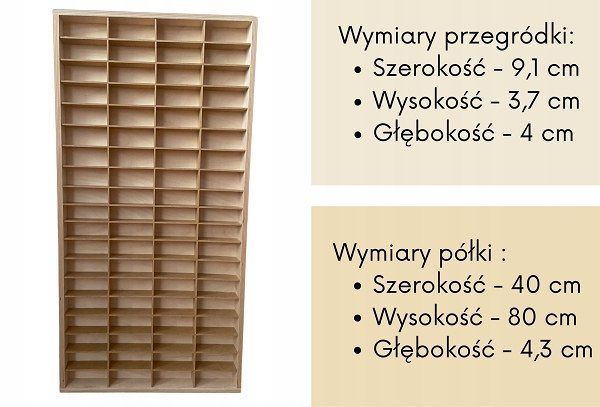 Drewniana półka PIONOWA na 76 resoraki HOT WHEELS
