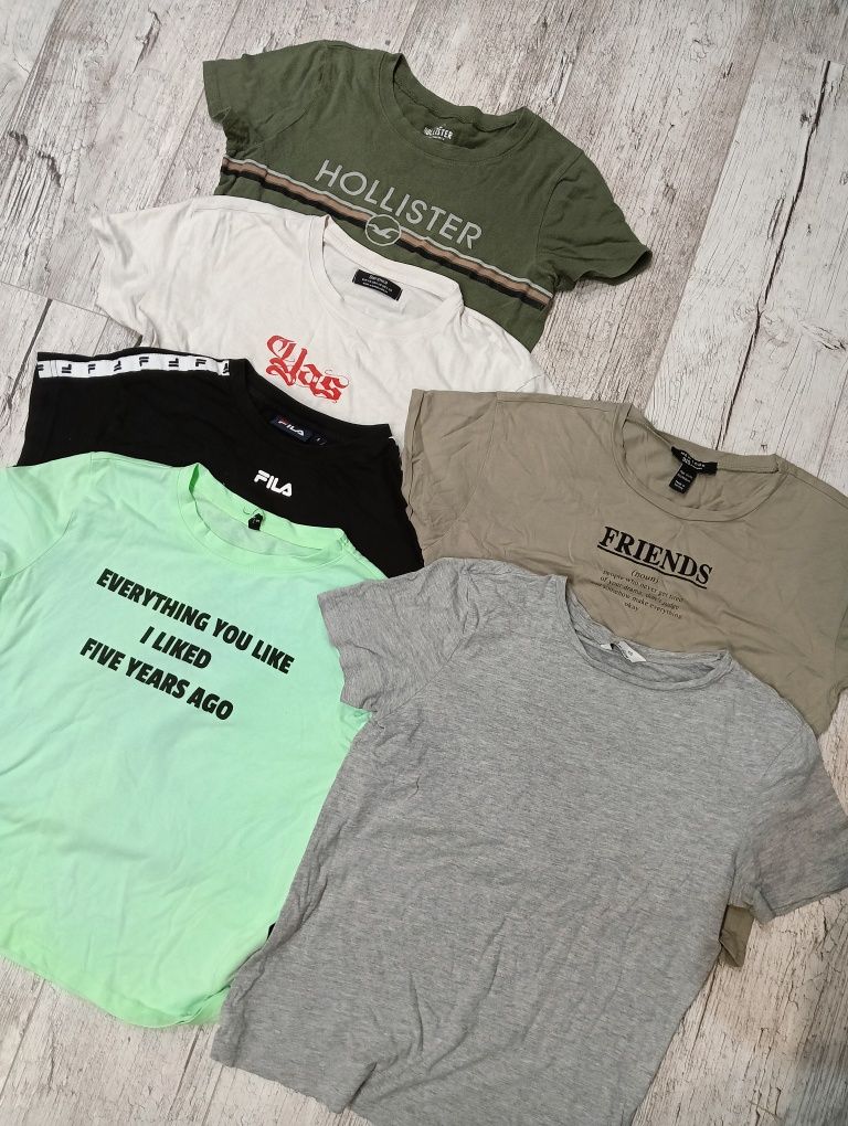 Zestaw ubrań damskich koszulki t-shirt XS/S Bershka New Look Fils