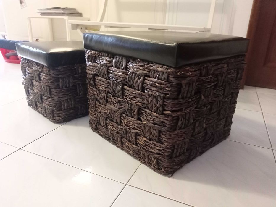 conjunto 2 Puffs em verga(Novo Preço)
