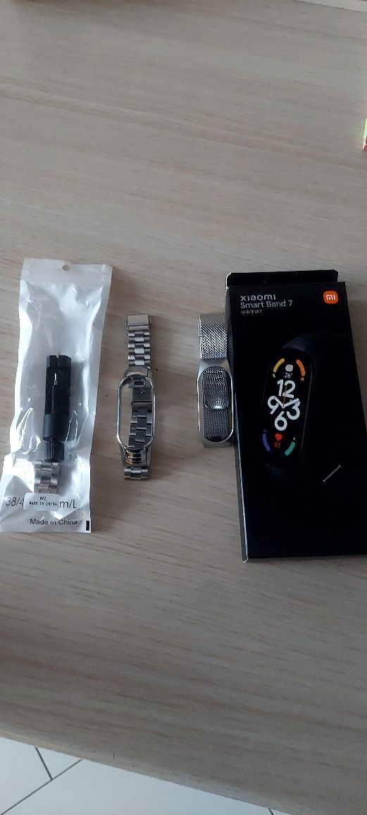 Xiaomi mi band 7 opaska zestaw opakowanie dwie opaski metalowe