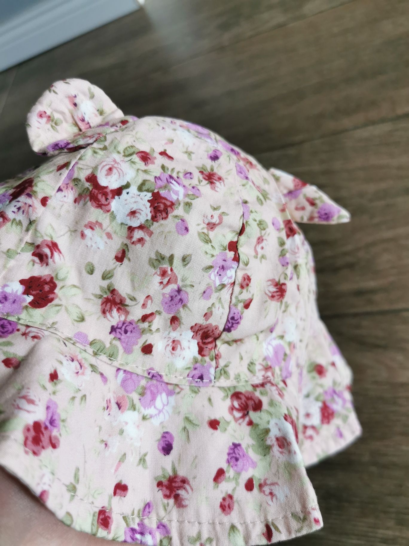 Kapelusz kwiaty jak newbie uszy dziewczynka 47cm 6-12m