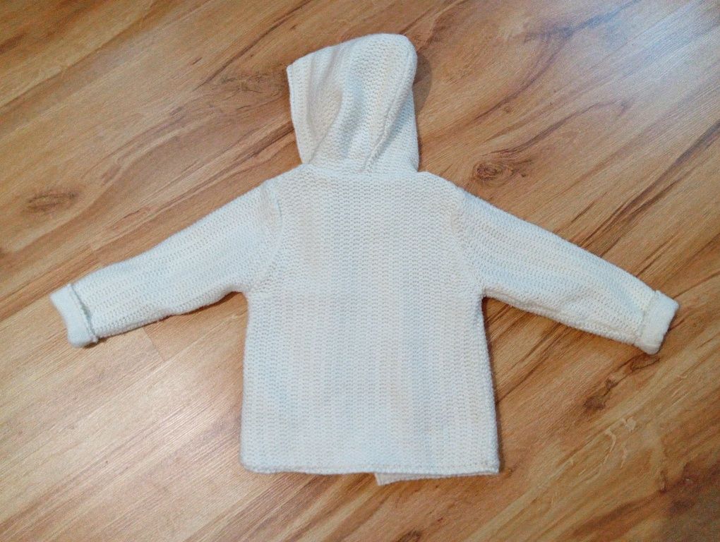 Ciepły biały sweter, rozmiar 86/92 Lupilu