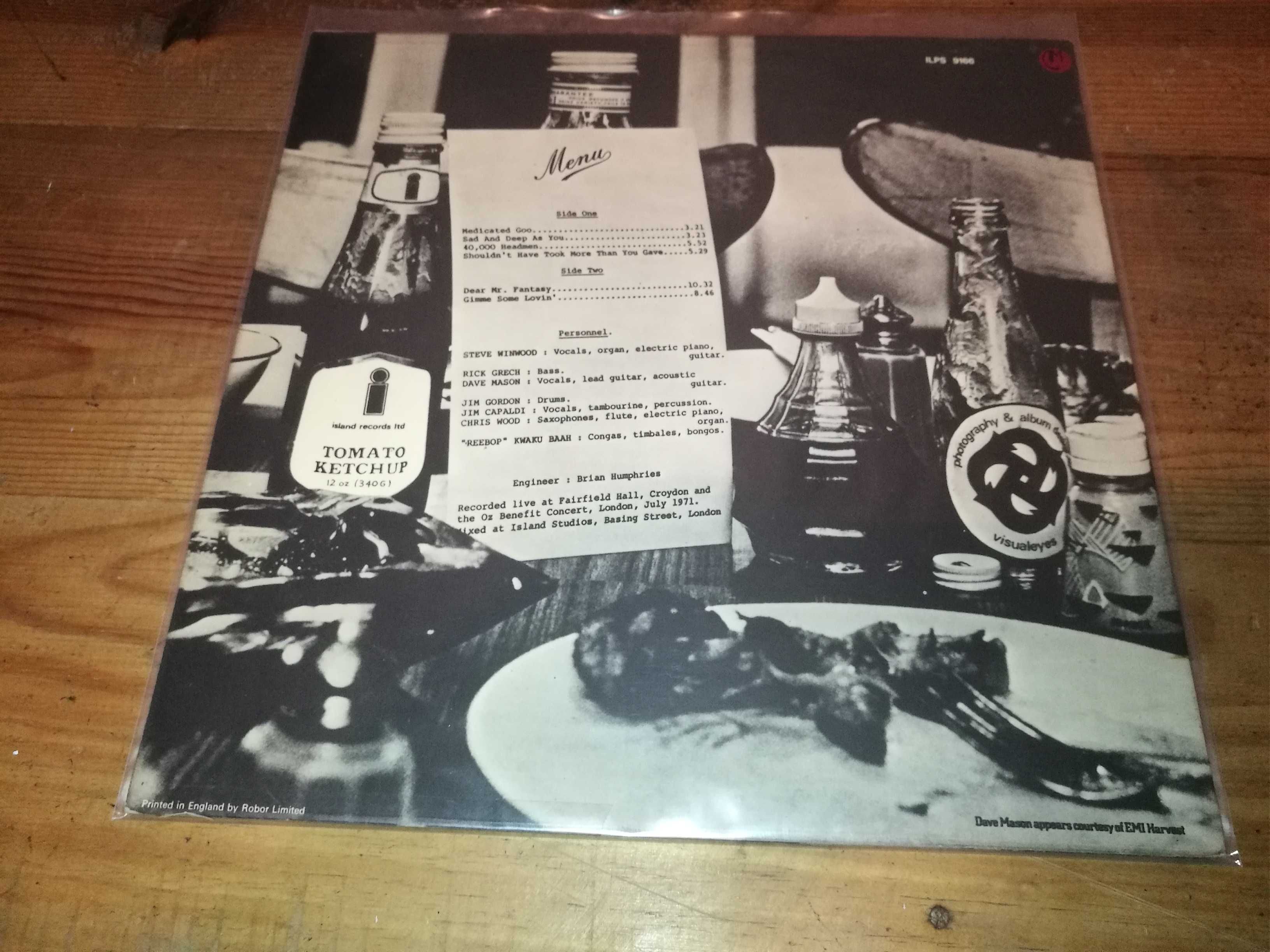 TRAFFIC (PROG/BLUES ROCK) - Welcome To The   Canteen (Ed ING-1971)LP