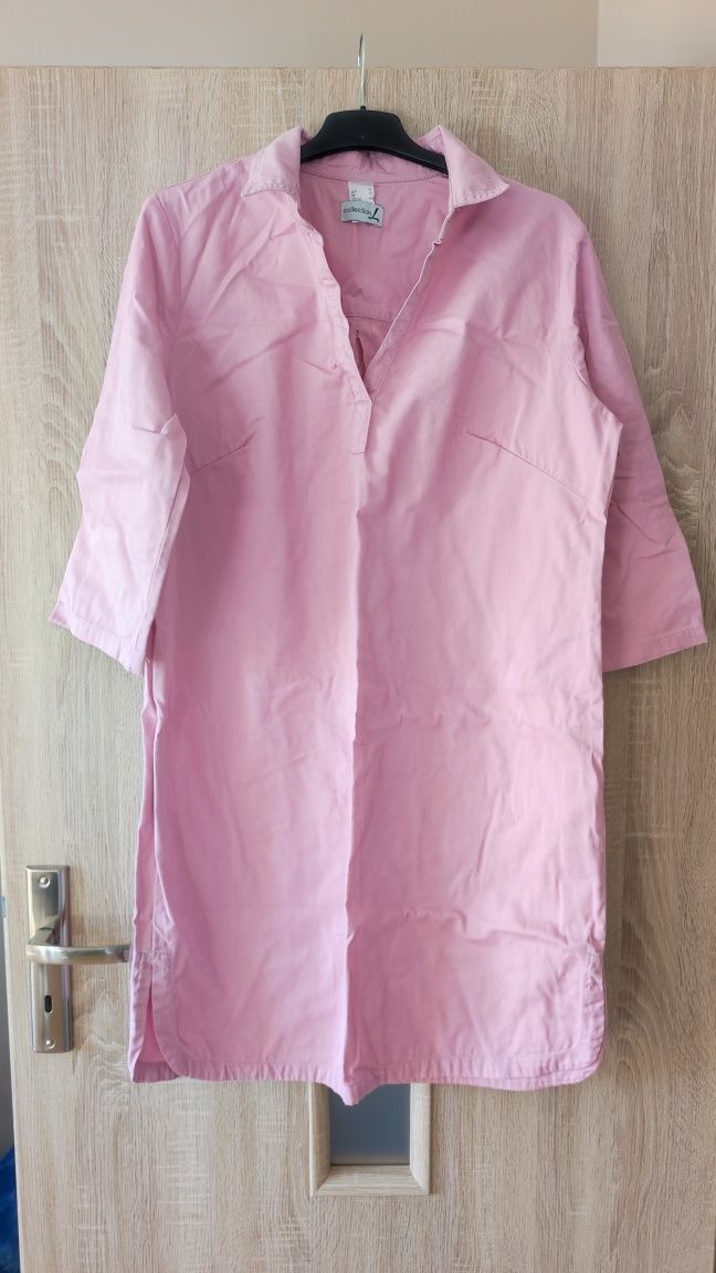 Różowa tunika koszulowa