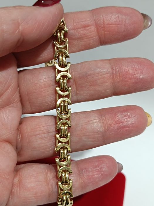 Złota bransoletka splot Królewski Euro dł.21cm, złoto próby 585