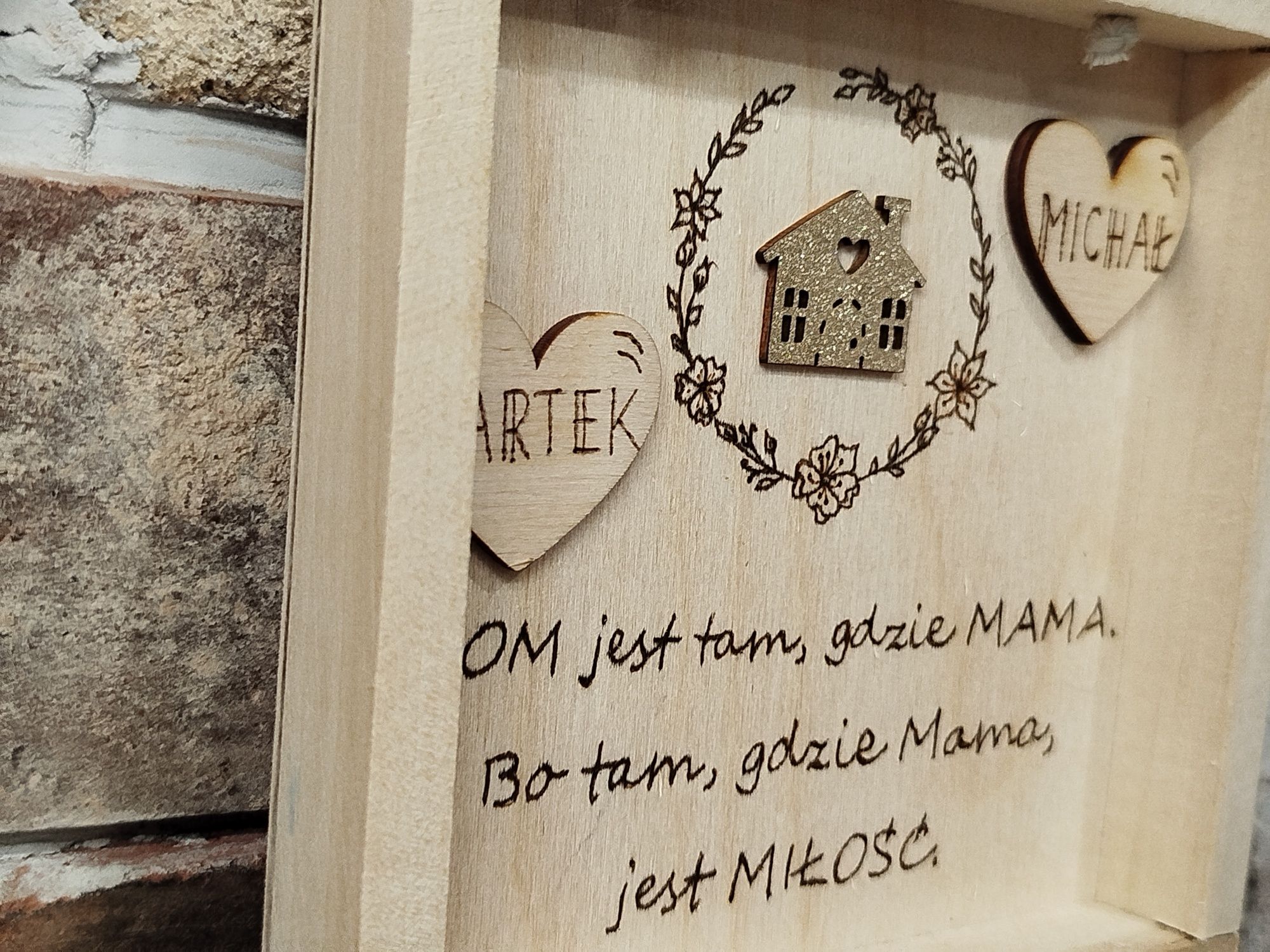 DZIEŃ MATKI personalizowana drewniana ramka