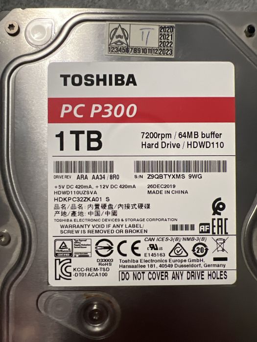 Жосткий диск Toshiba pc P300