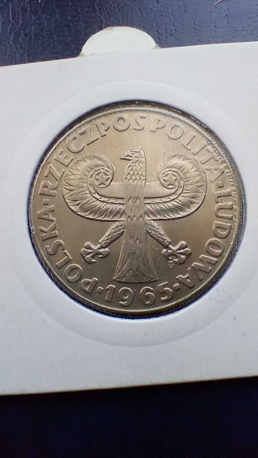 Stare monety 10 złotych 1965 Kolumna PRL stan menniczy