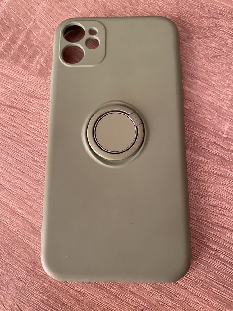 Miętowe etui case iPhone 11 z ringiem
