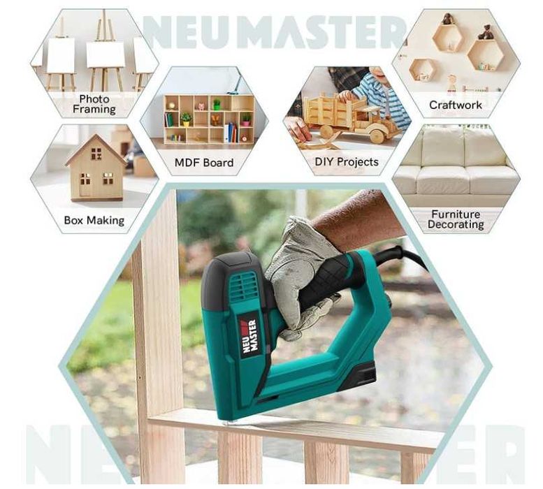 Zszywacz elektryczny do zszywek i gwoździ 2 w 1 NEU MASTER  + zszywki
