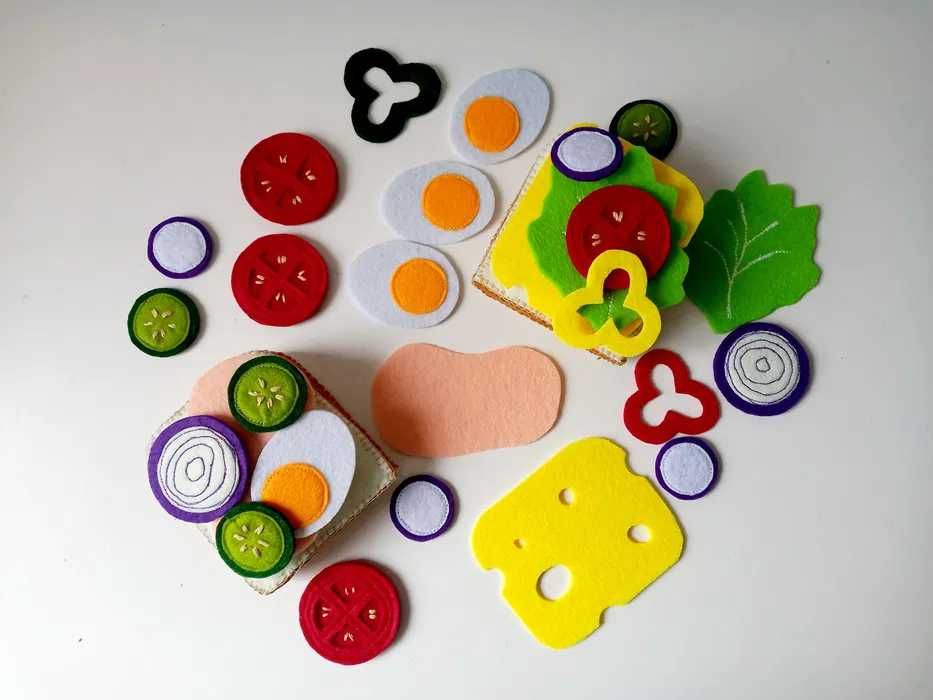 Zestaw kanapki z filcu handmade
