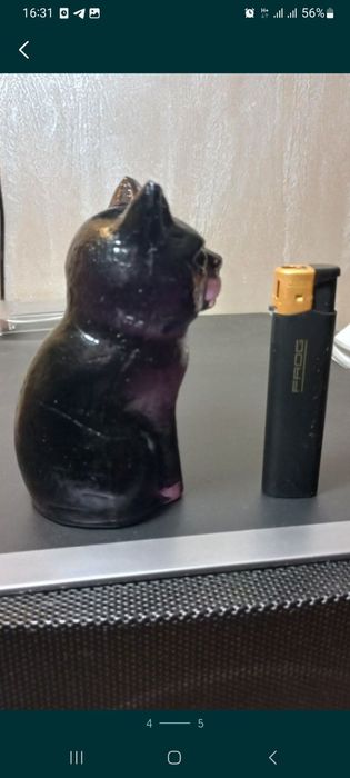 Статуетка " Кіт ". з кольорового скла, відмінний стан