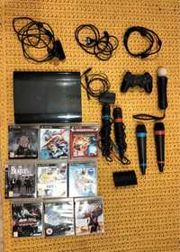 Playstation 3 Superslim + 9 gier + akcesoria