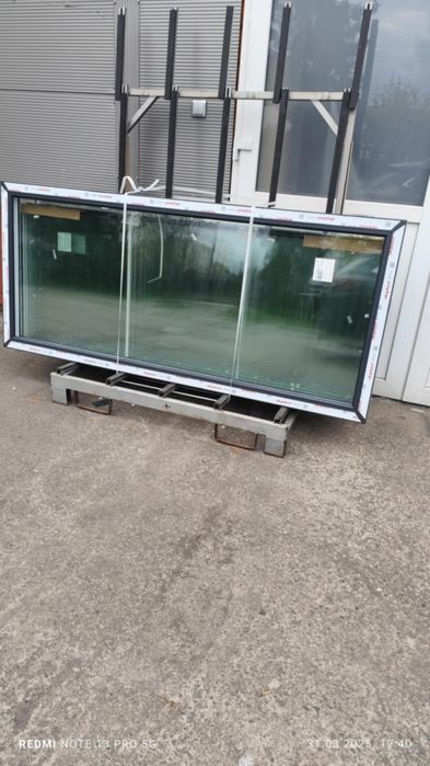 Okno 1952x 805 PCV ALUPLAST 7000 Fix,nowe, antracyt