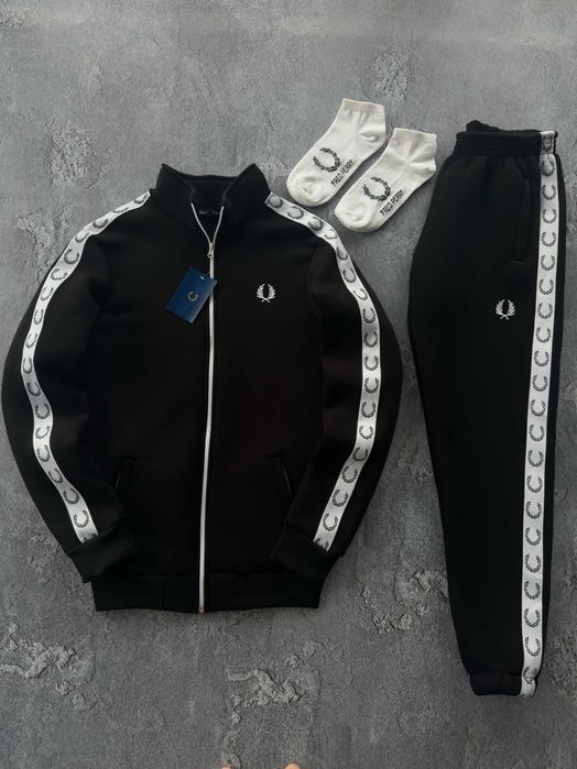 Костюм Fred | Зимовий Лампас Фліс | Чорний Спортивний | Унісекс |S–XXL