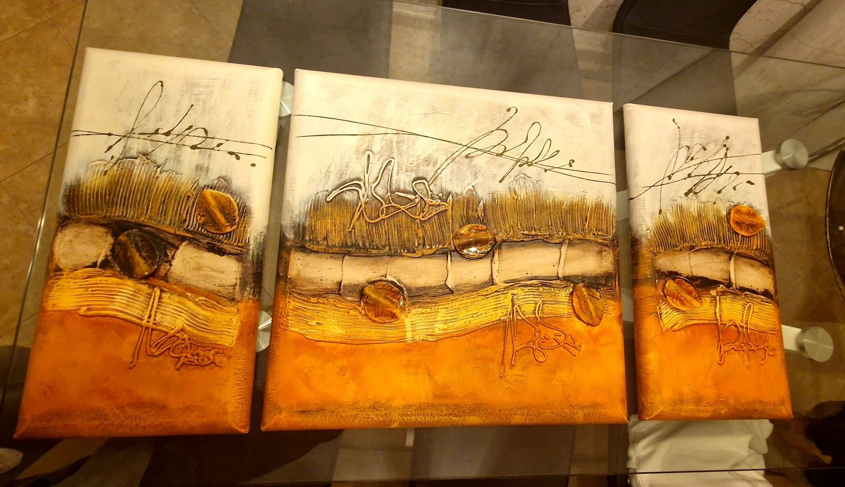 Trio de quadros decorativos