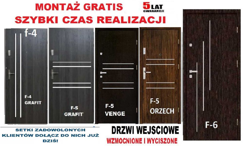WYPRZEDAŻ ! Polskie drzwi ZEWNĘTRZNE -wejściowe antywłamaniowe  MONTAŻ