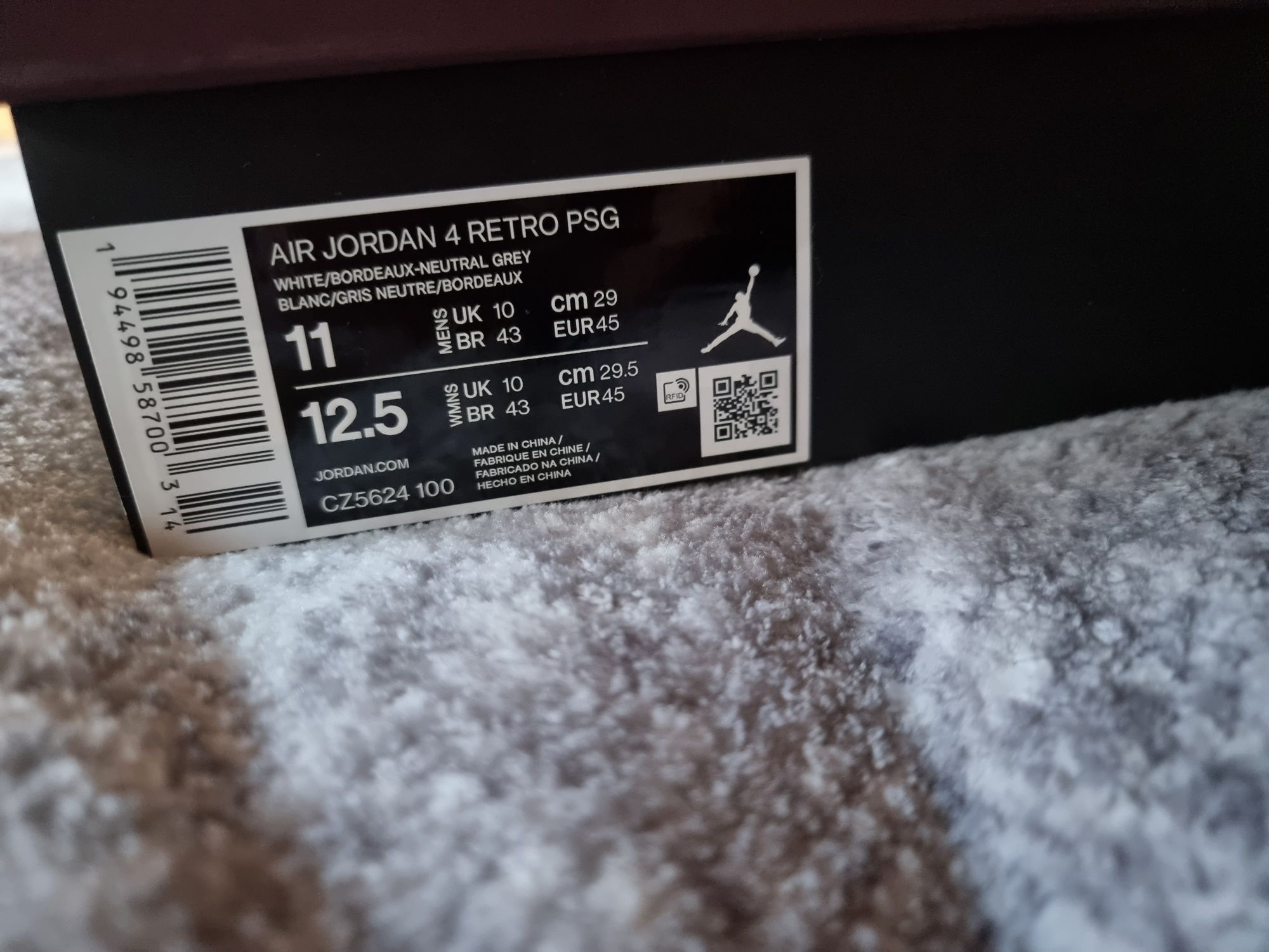 Nowe buty air Jordan 4 retro PSG rozmiar 11 (45 EU)