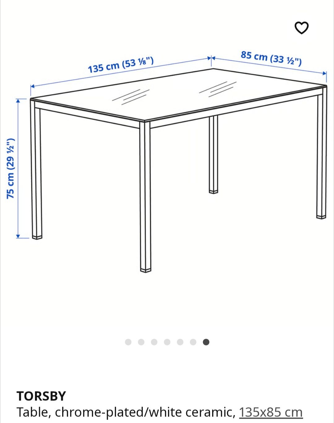 Mesa de jantar IKEA TORSBY com estrutura cromada