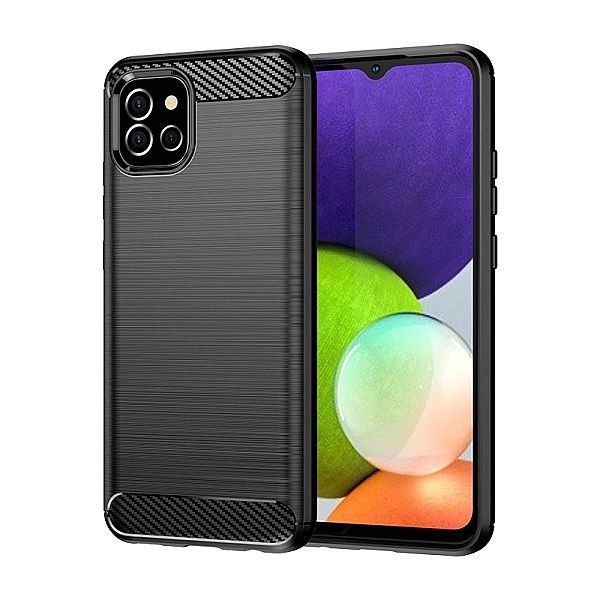 Carbon Case elastyczne etui pokrowiec Samsung A03S EU (166.5) czarny