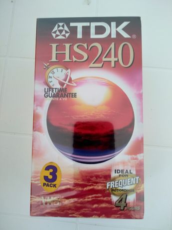 Conjuntos de cassetes seladas VHS da marca TDK 340 minutos