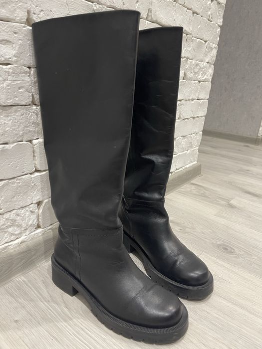 Чоботи zara натуральна шкіра