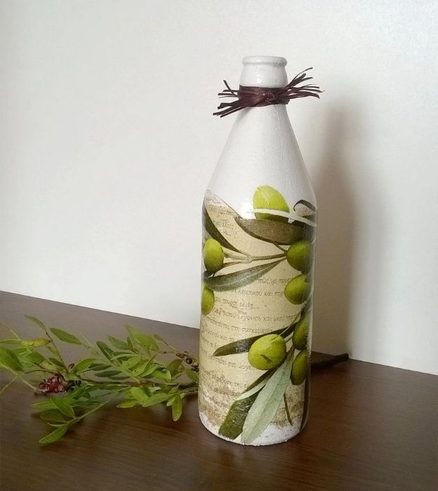 Butelka ozdobna - DECOUPAGE WAZON VINTAGE Dekoracje N3