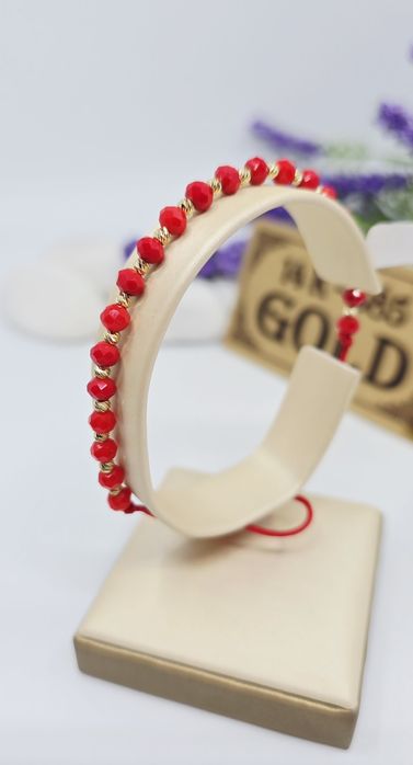 Złota bransoletka na sznurku próba 585 14k