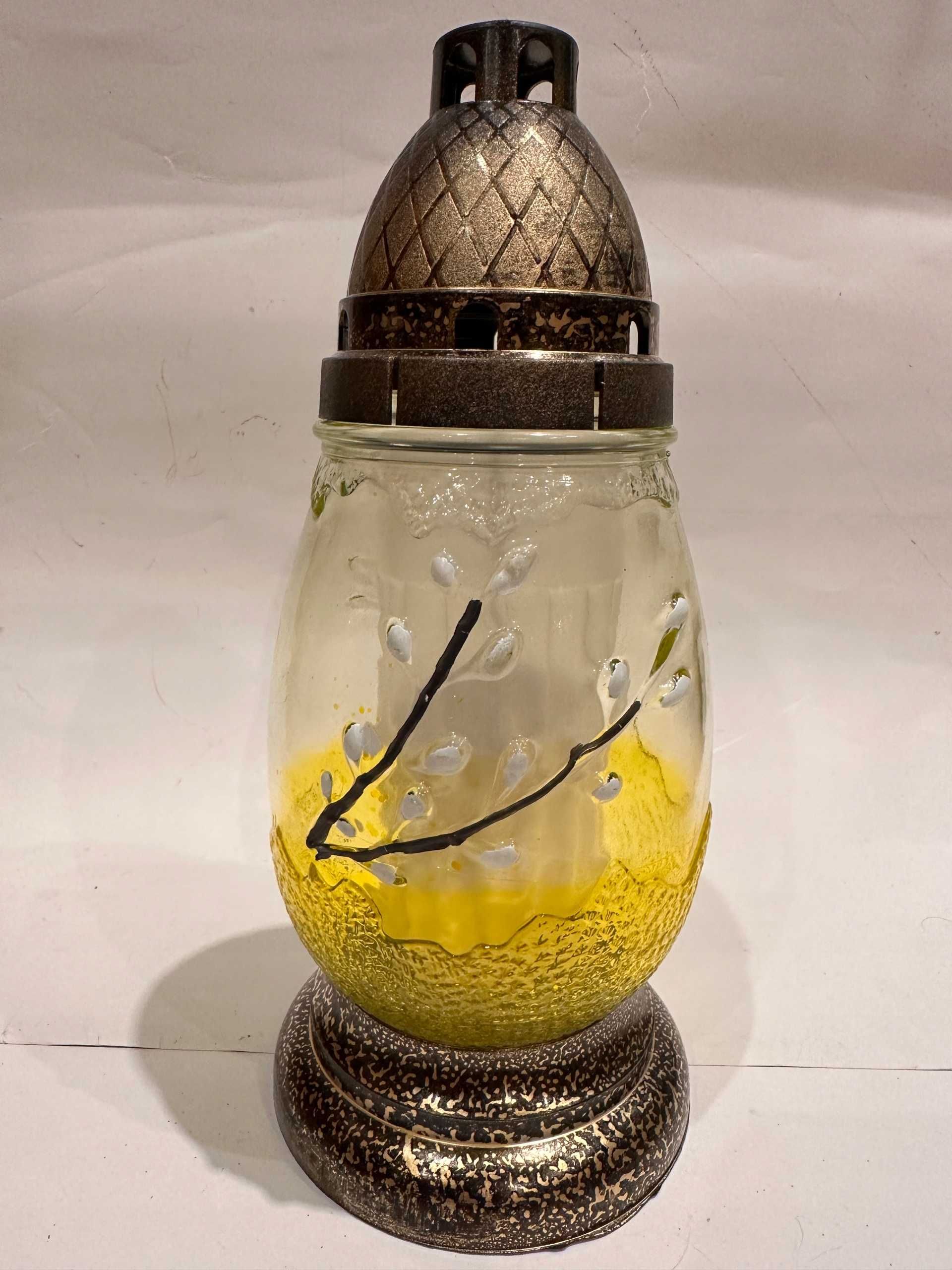 Znicz szklany Wielkanoc jajko bazie wys. ok 23cm