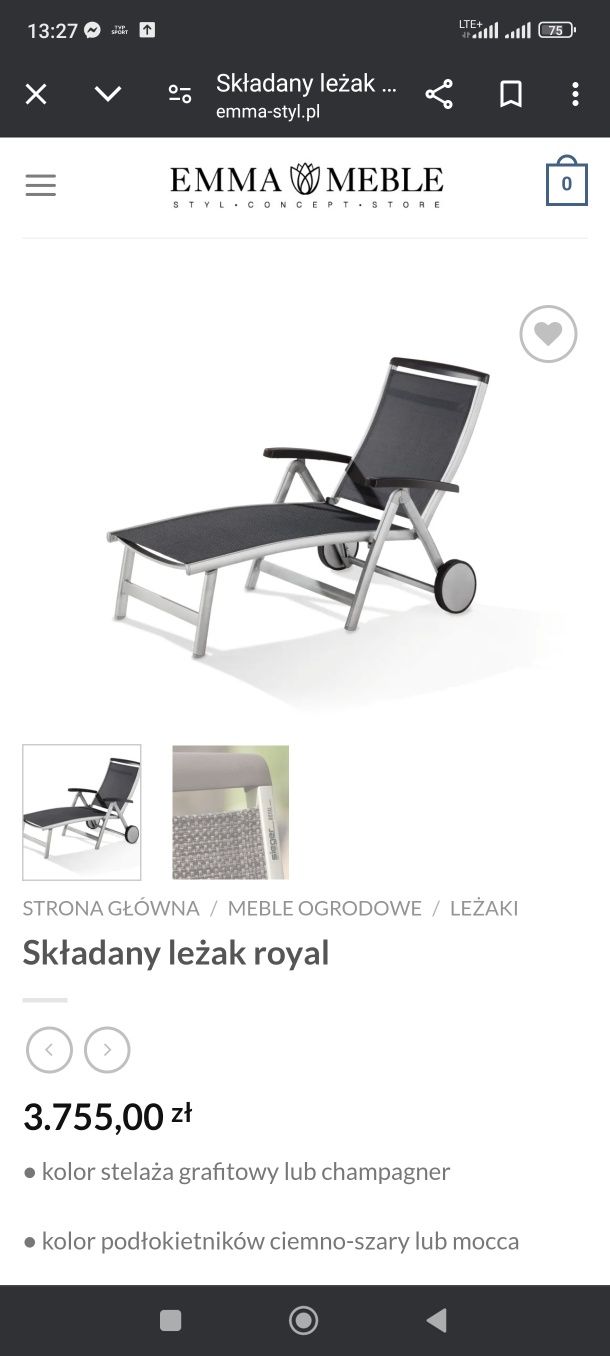 Leżak aluminiowy Sieger Royal