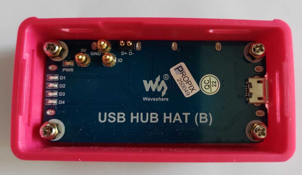 Raspberry Pi Zero Hub 4x USB z obudową - Waveshare 20892