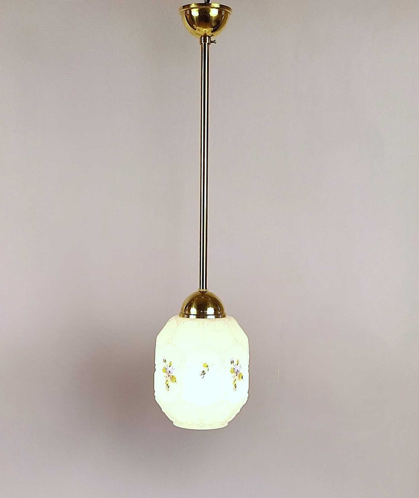 Lampa  wisząca malowana  PRL retro vintage art deco