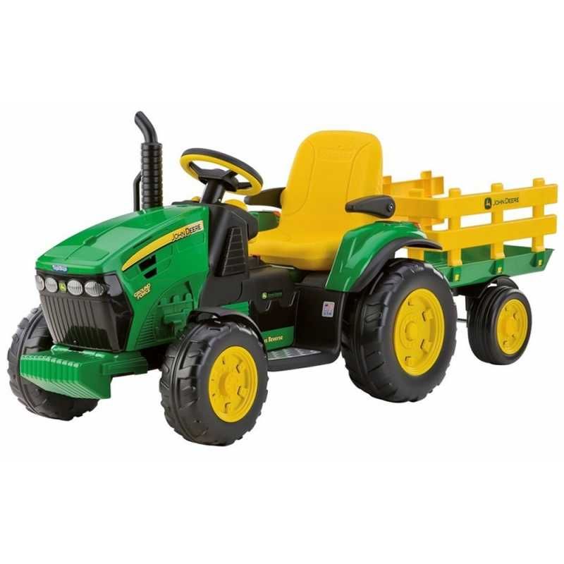 Nowy traktor JOHN DEERE dla dzieci pojazd z przyczepką 2x165W