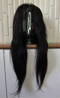 Перука довга з натурального волосся парик настоящие волосы длиные