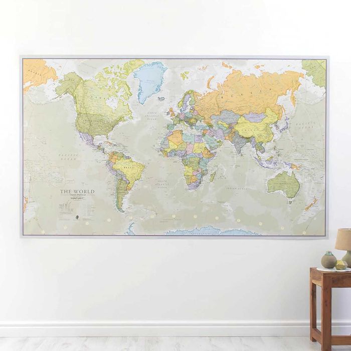 Nowa mapa świata / mapka / laminowana / 201x116,5cm !A2169!