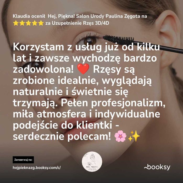 Przedłużanie rzęs, lifting rzęs, laminacja brwi, masaż Kobido