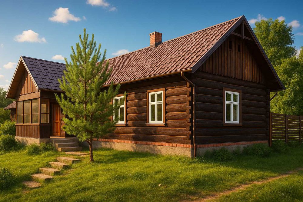 Drewniany domek z kominkiem - 2 sypialnie - 2 łazienki -  9 osób