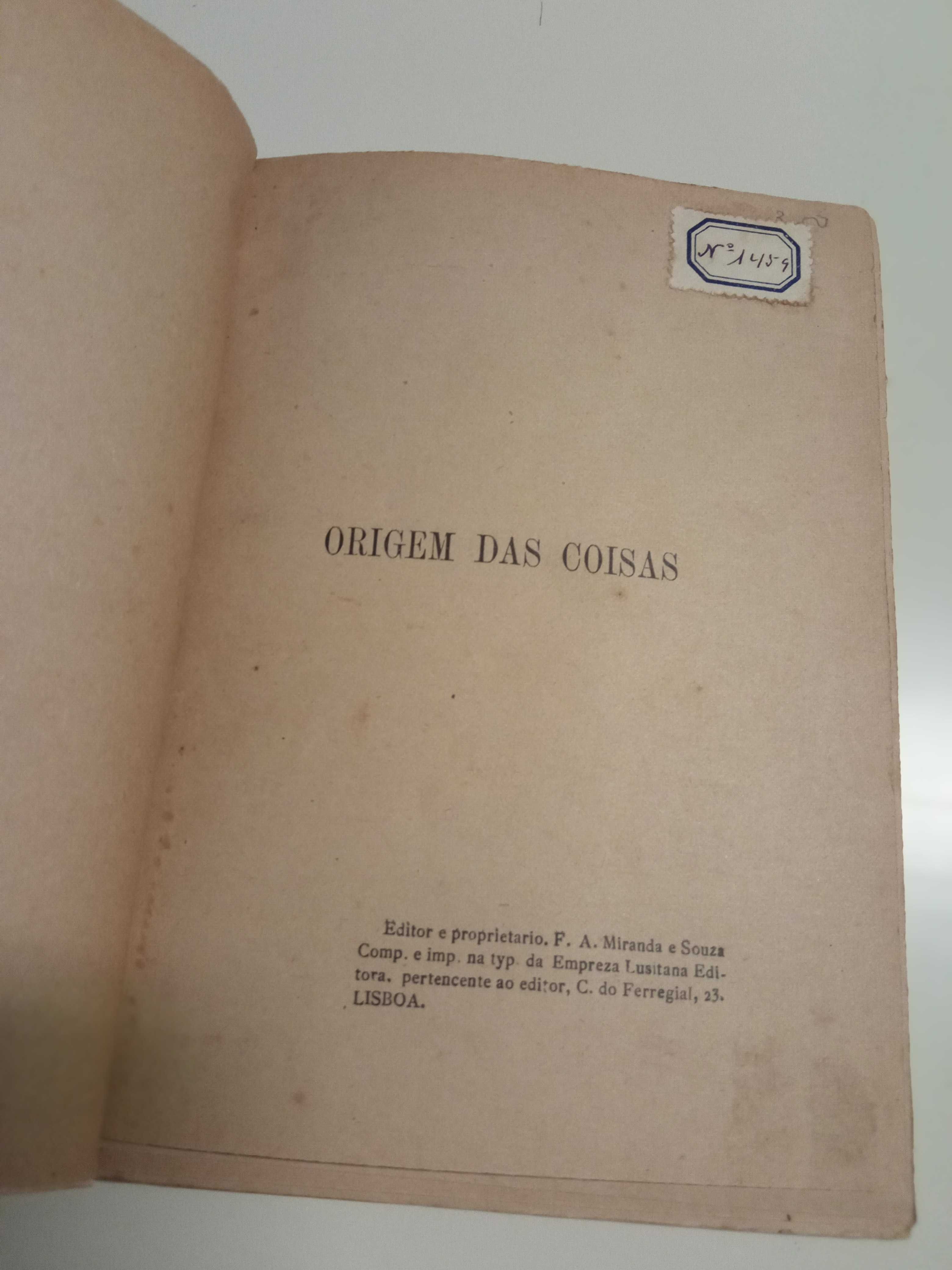 Livro de 1912: A Origem das Coisas