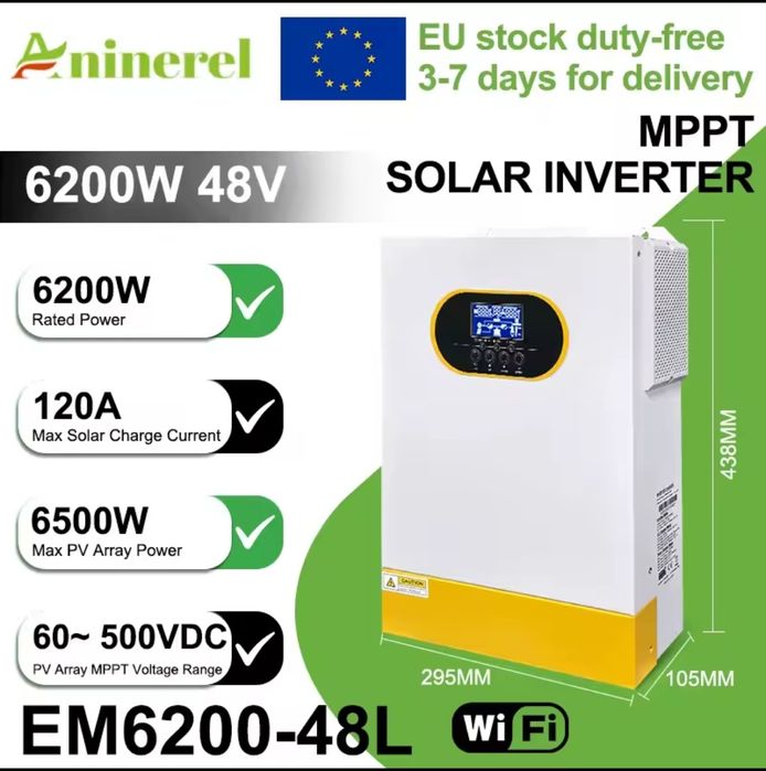 Inversor aninerel 6kw novo