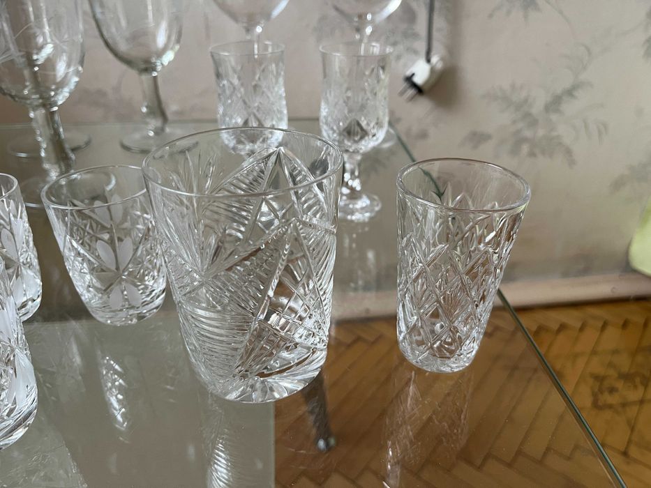 Хрустальные бокалы, рюмки, салатники СССР.