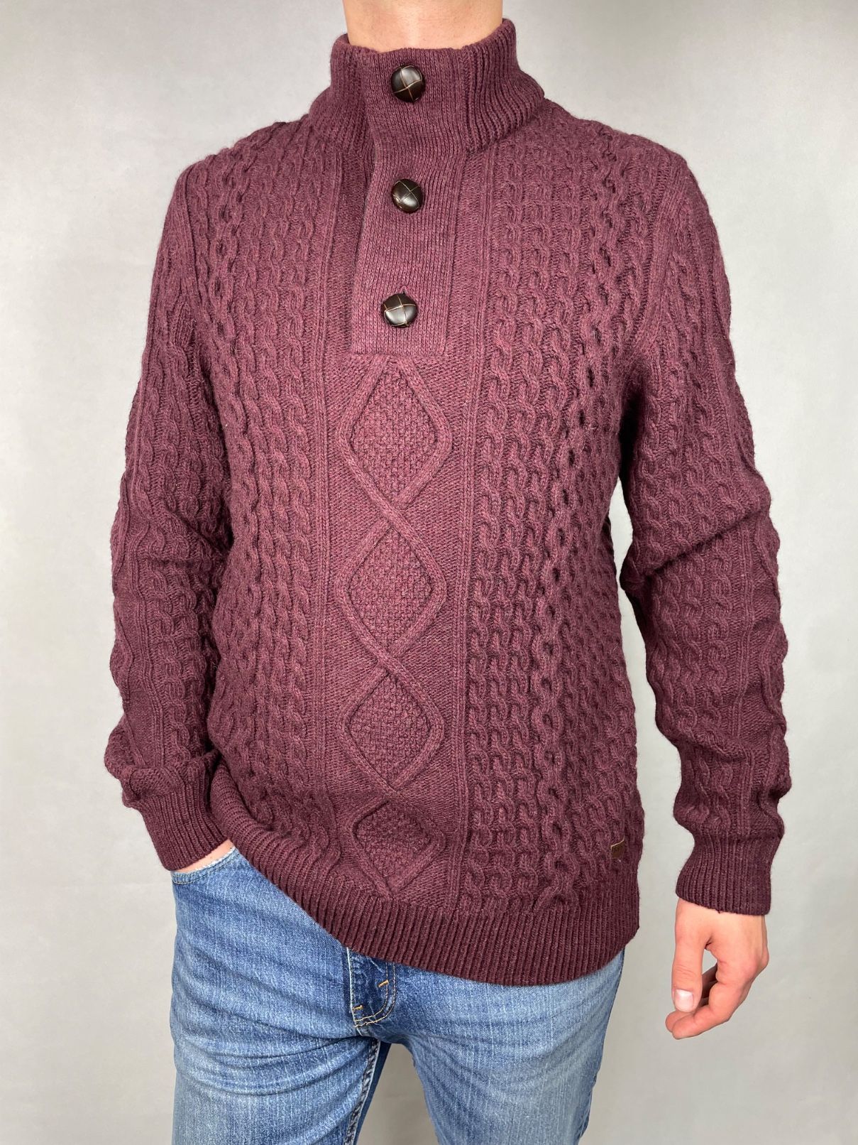 Barbour wełniany sweter cable knit nowy z metką