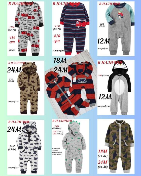 Человечек Картерс, флісовий чоловічок Carters, сліп, піжама 3М - 5Т