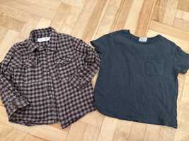 Zara- zestaw koszula w kratę + bawełniany Tshirt
