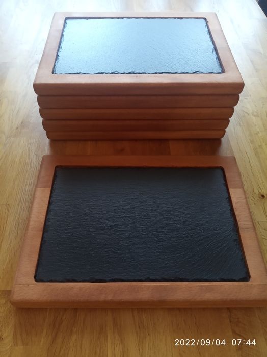 DESKA Z KAMIENIEM DO SERWOWANIA Steków, Serów, Wędlin (36x26cm.)