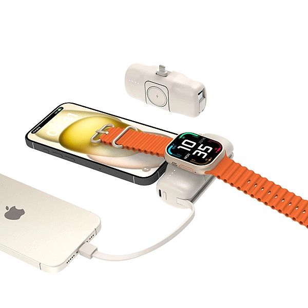 Mini powerbank Wozinsky WF16-YLS 5000mAh 15W Lightning z wbudowanym ka