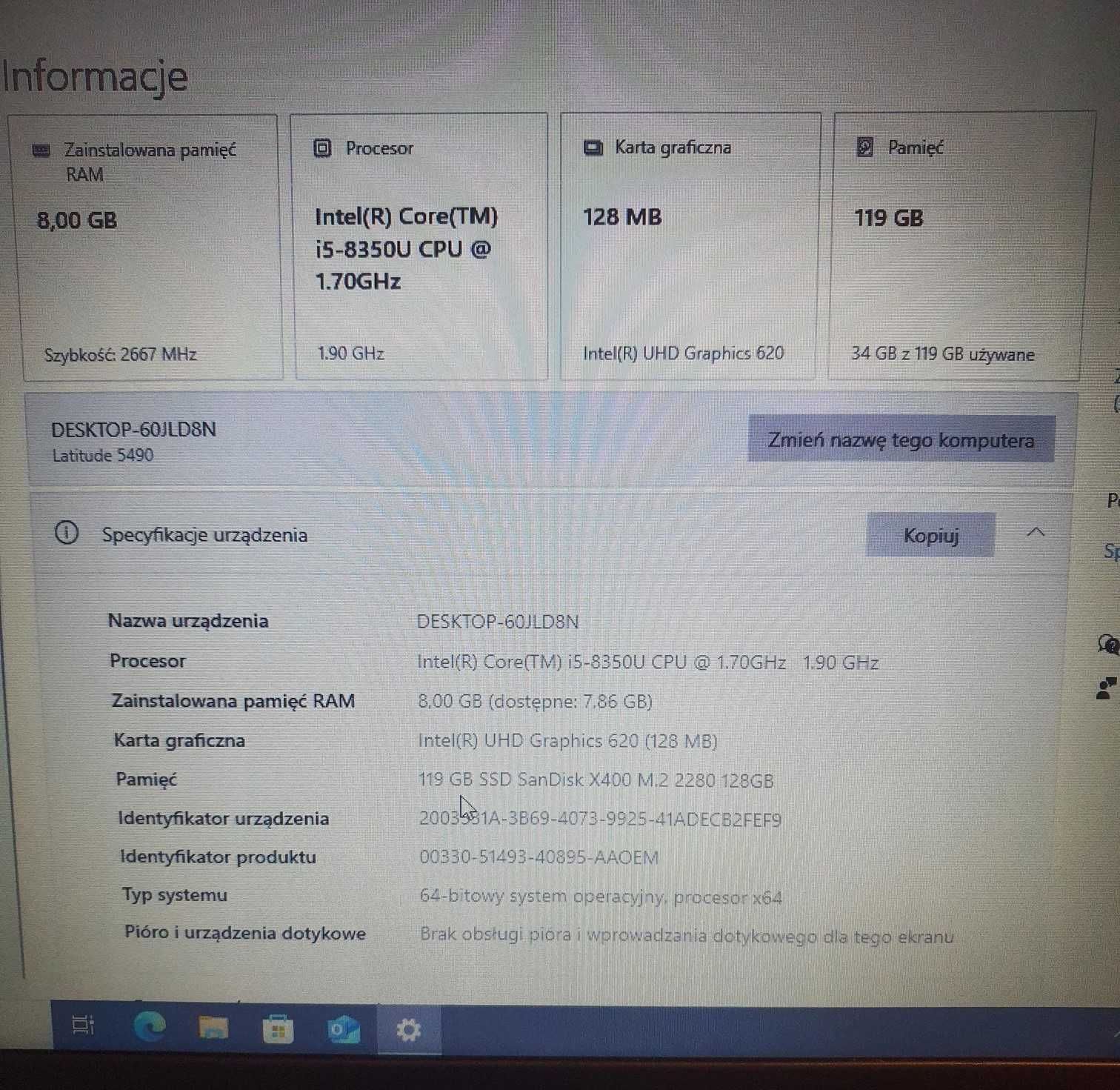Dell Latitude 5490 i5-8350U