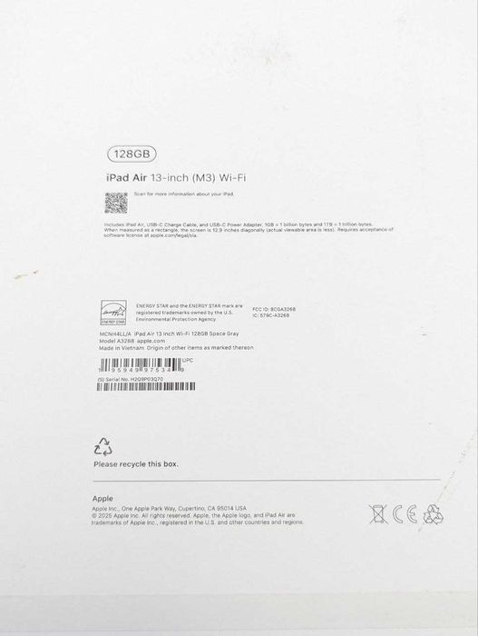Apple iPad Air 13" M3 128GB WI-FI Szary